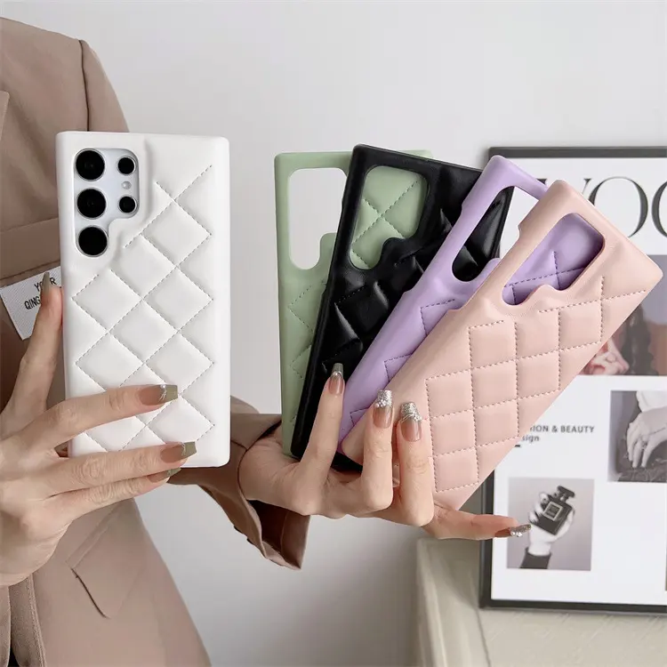 Diamond Plaid Phone Case Leather Protective