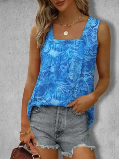 Round Neck Printed Casual Loose Short Sleeves Women's Top - 2Color-S - View 1