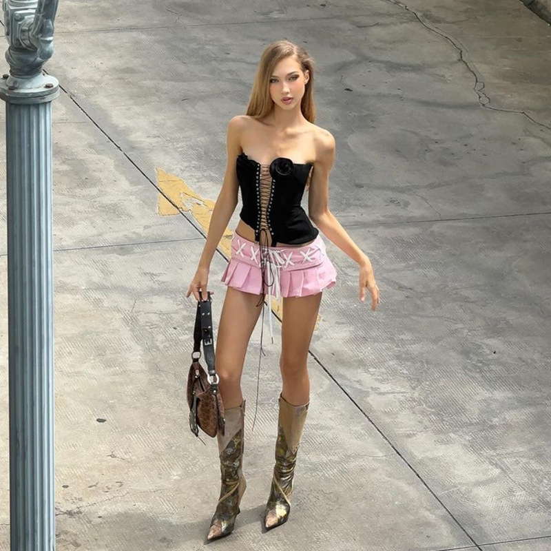 Sexy Off-the-shoulder Tube Top Top Low Waist Skirt