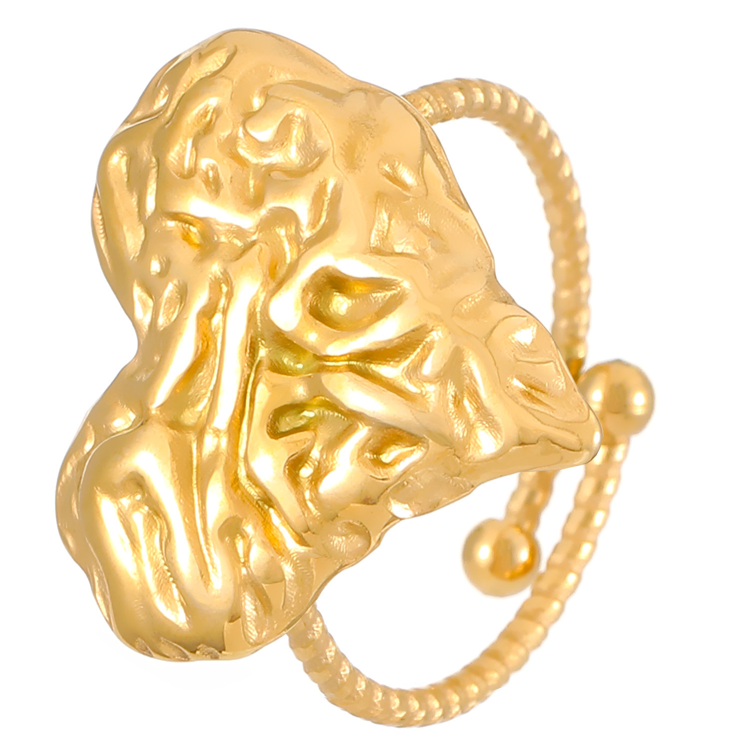 Stainless Steel Ring That Wont Fadefeaturing A Crab Heart Starfish And Turtle Design With An Adjustable Opening