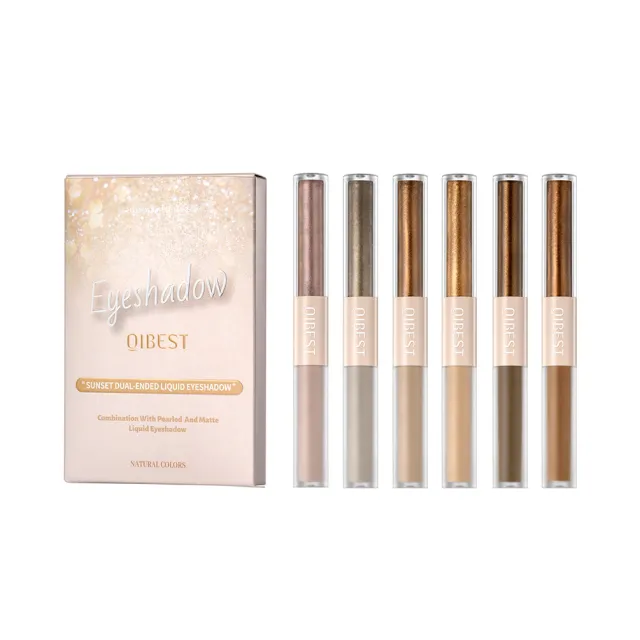 Double headed Liquid Eye Shadow Shimmer Matte Thin And Glittering Q2332 6Pcs - Shop at LoveMi