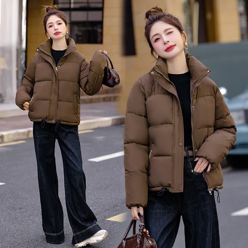 Loose Oversized Women's Short Coat - Brown