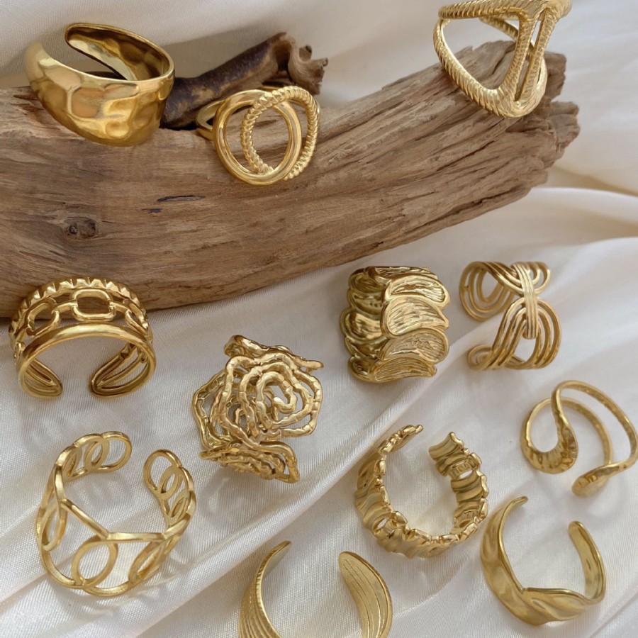 European And American Minimalist Openwork Ring