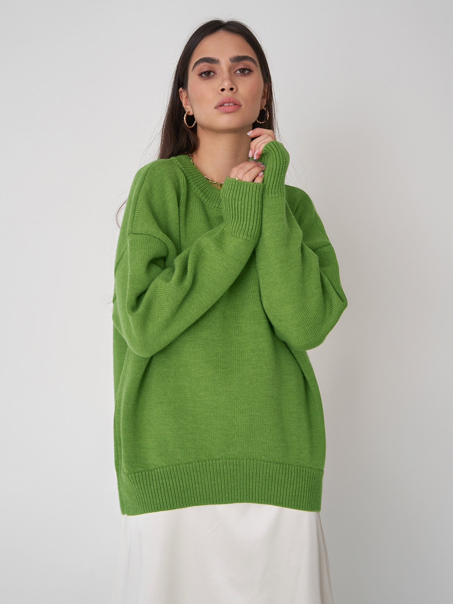 Temperament Commute Versatile Casual Round Neck Knitted Sweater