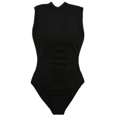 Women's Backless Halter Lace-up Triangle One-piece - Black - View 1