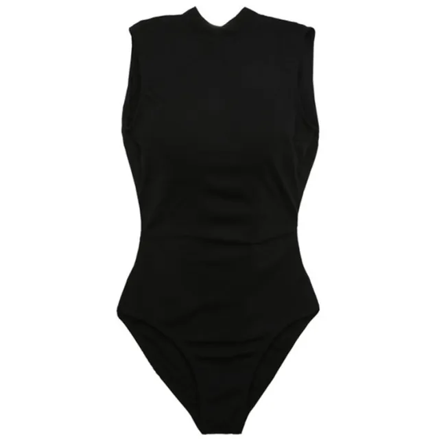 Women's Backless Halter Lace up Triangle One piece Black - Shop at LoveMi