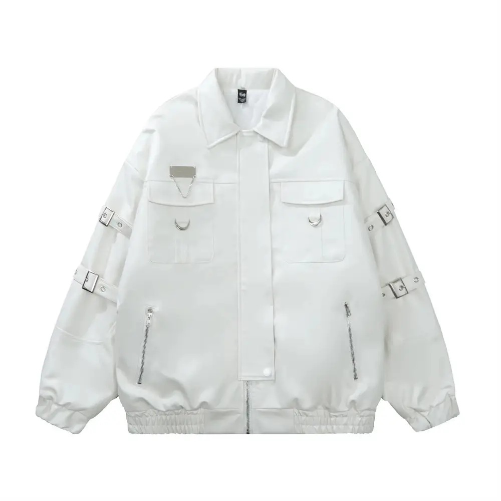 Lace-up Design Sense Motorcycle Clothing Leather Coat