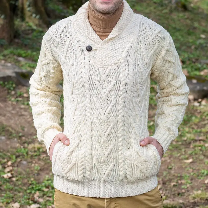 New Fallwinter Mens Solid-color Pullover Long-sleeve Knit