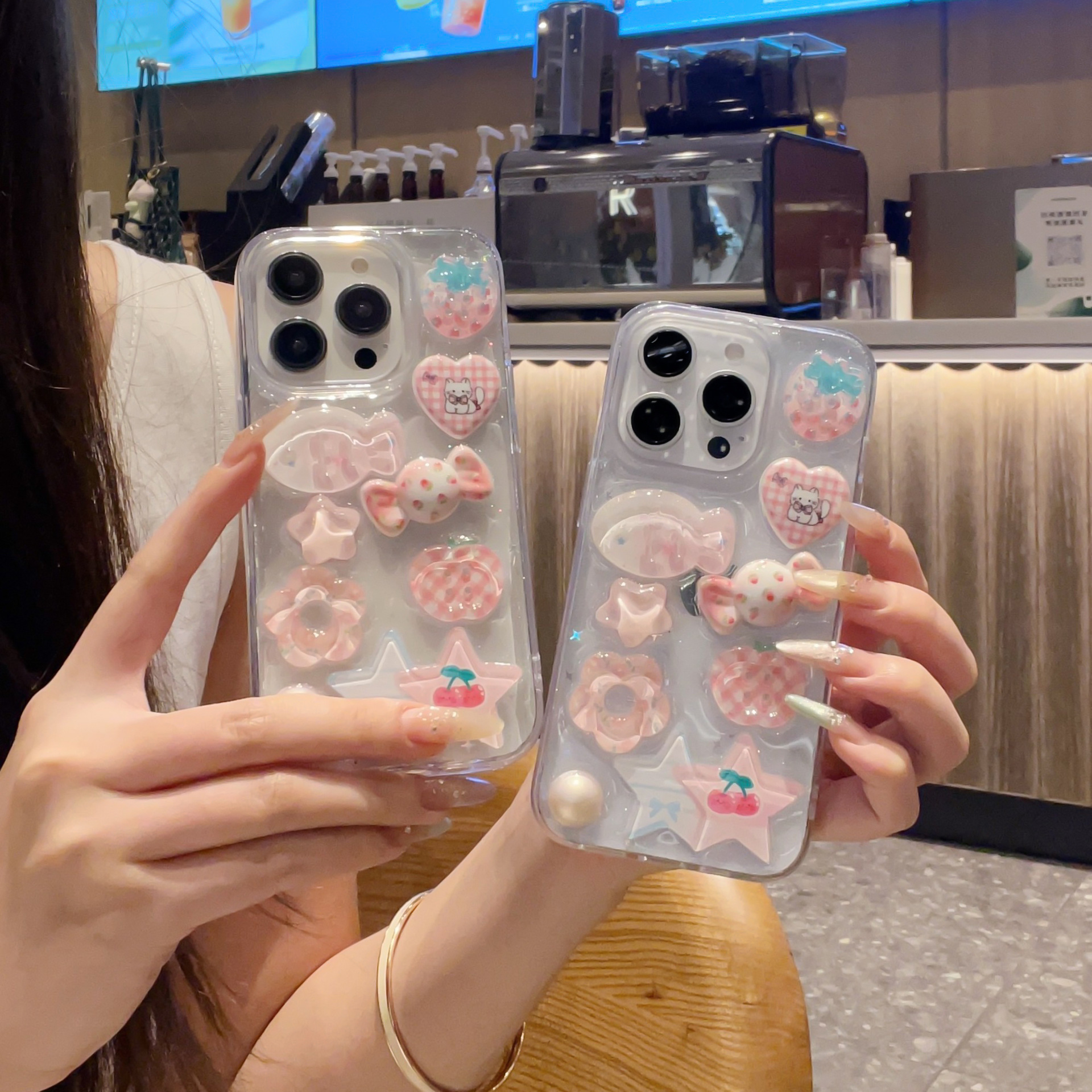 Korean-style 3D Strawberry And Fish Phone Casecompatible With Device Name