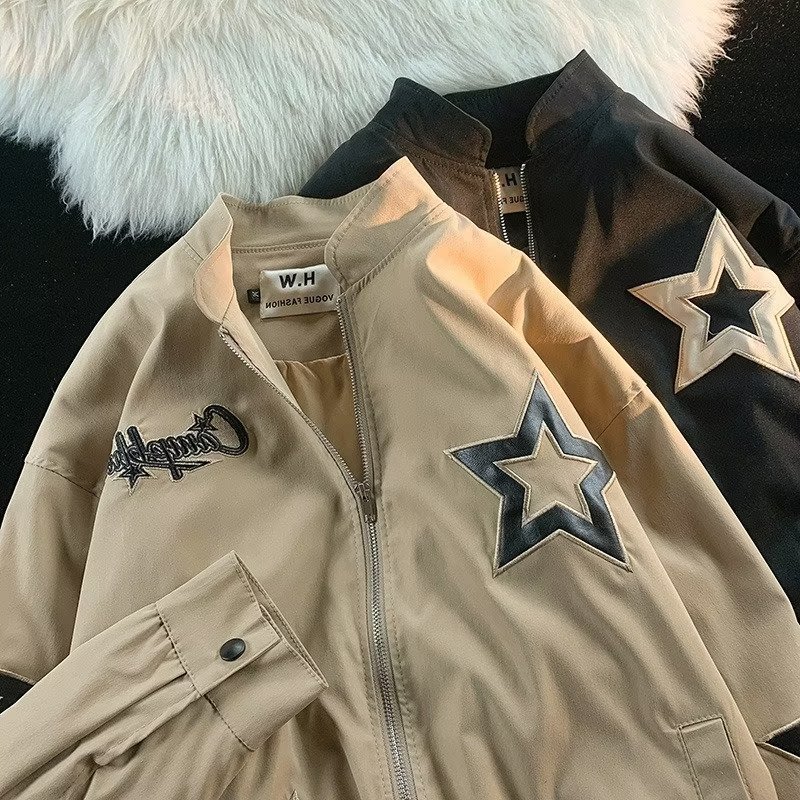 High Street Loose Couple Baseball Uniform Coat