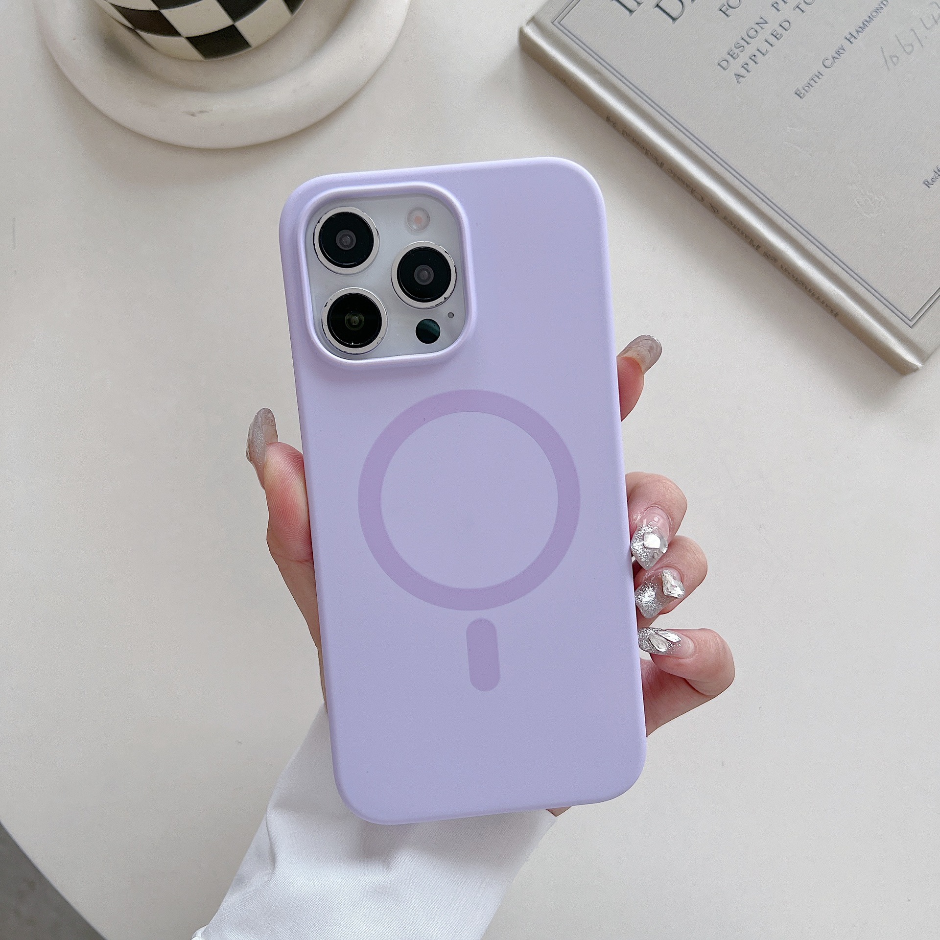 Solid Color Liquid Silicone Large Hole Magnetic Phone Case - Image 7