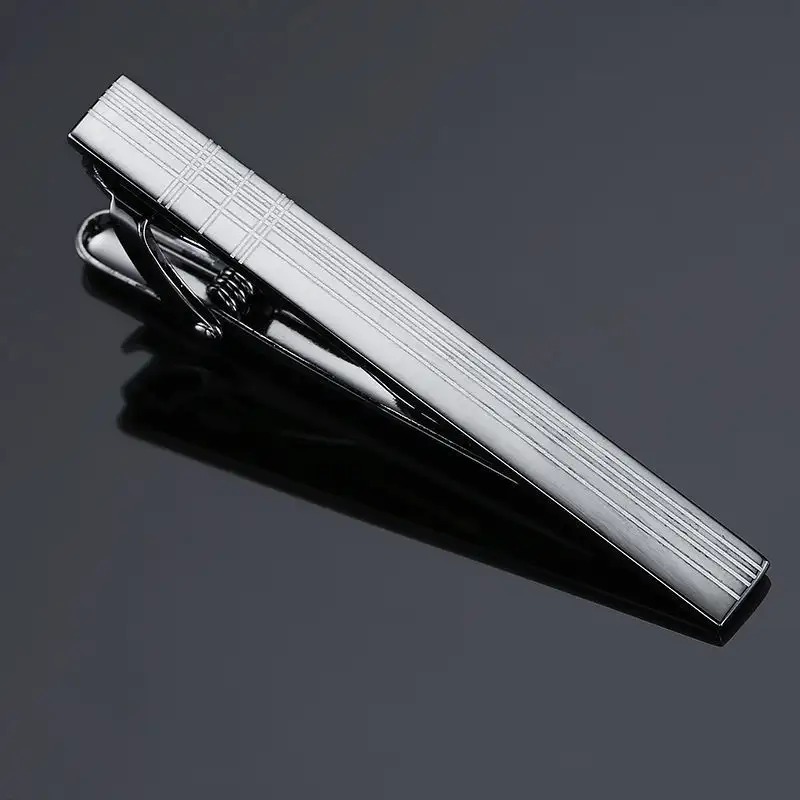 Men's Fashion Business Copper Polishing Rubber Pattern Tie Clip