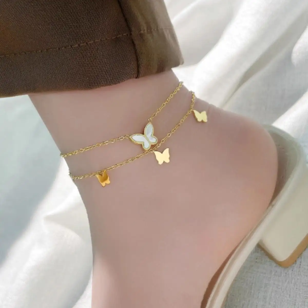 Butterfly Anklet For Women High end 18k