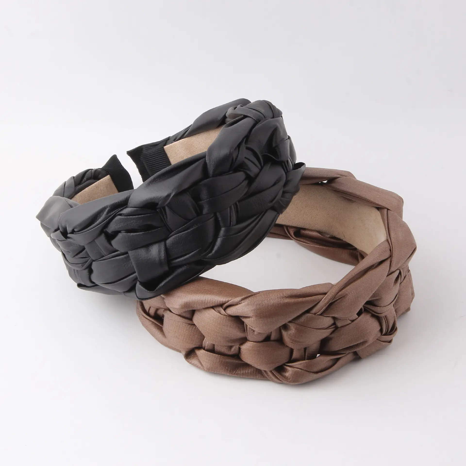 Wide Side Simplicity Woven Leather Headband Women's