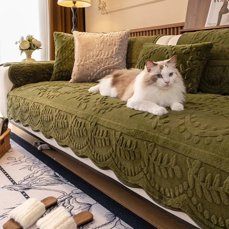 French Cream Style Dehaired Angora Sofa Cushion