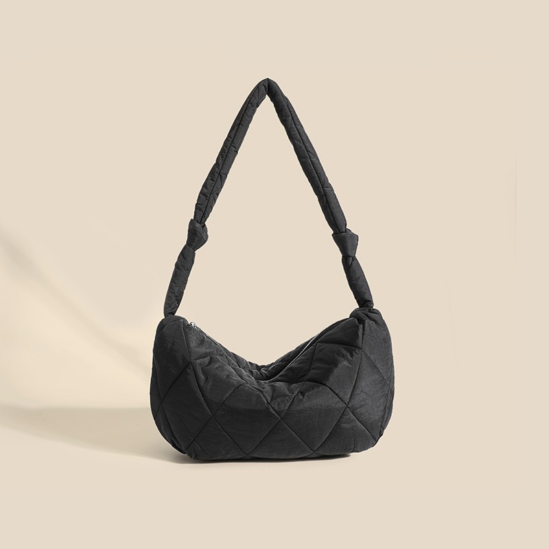 Down Cotton Dumpling Bag Shoulder Crossbody Rhombus Underarm Bag — foto 12