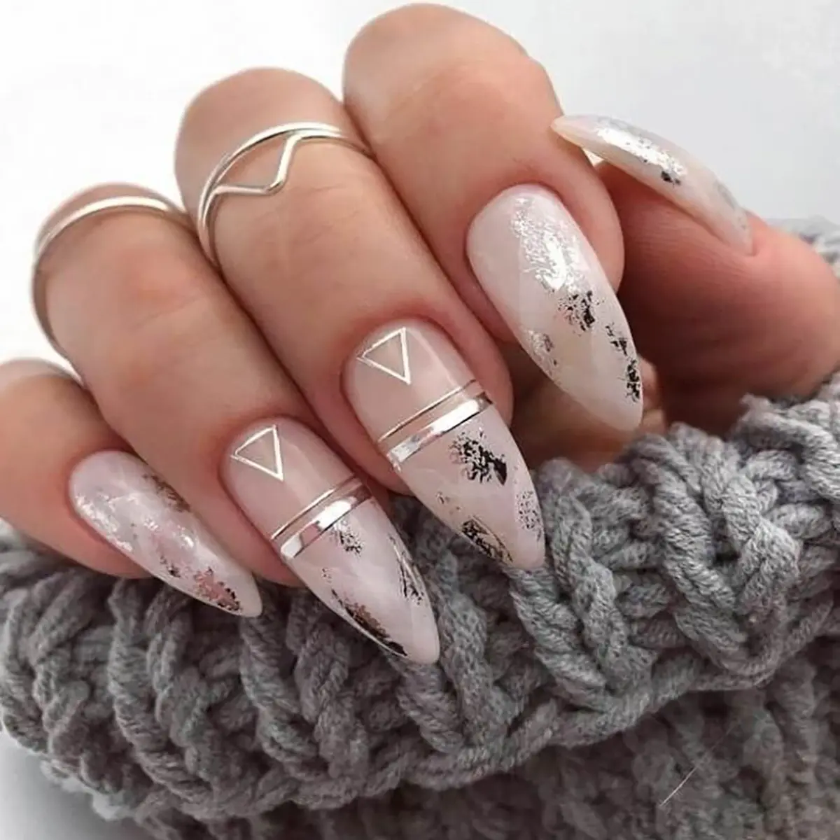 Wear Nail Long Pointed Blooming Gradient Electroplating