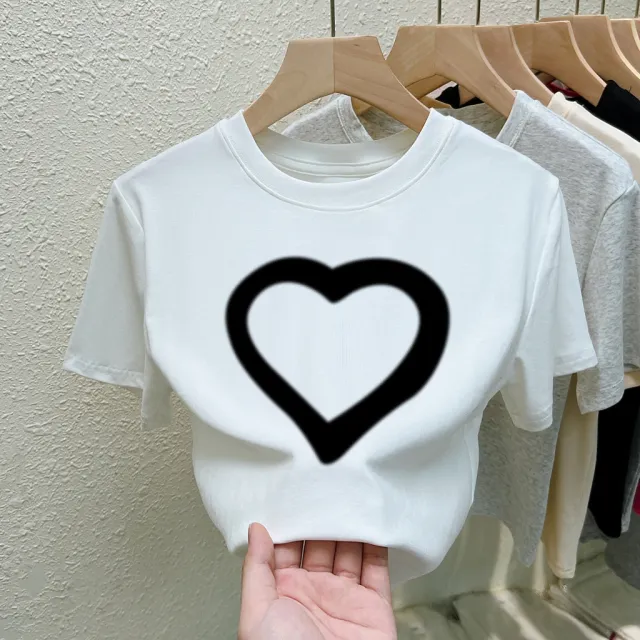 New Dog Print Top Slim Fit Cotton Base Shirt Love White - Shop at LoveMi