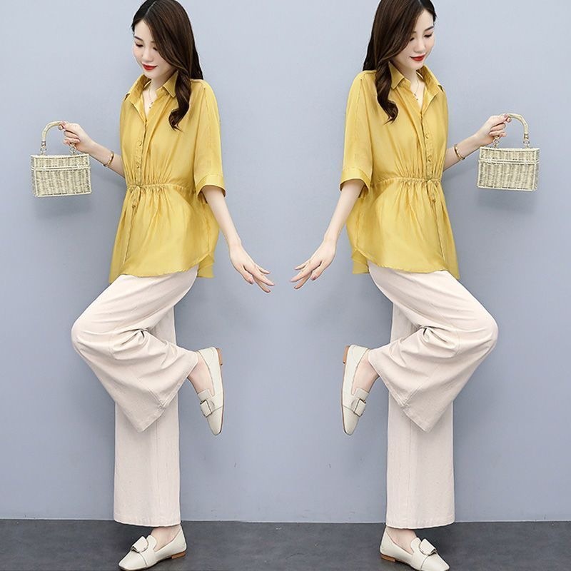 Cotton-Linen Wide-Leg Trouser Two-Piece Set, picture 3 of 12