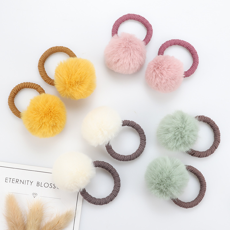 Title 1, Cashmere Hair Bands with Hair Ball, Soft and El...