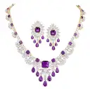 Two-piece Full-diamond Elegant Necklace And Earring Set view 5