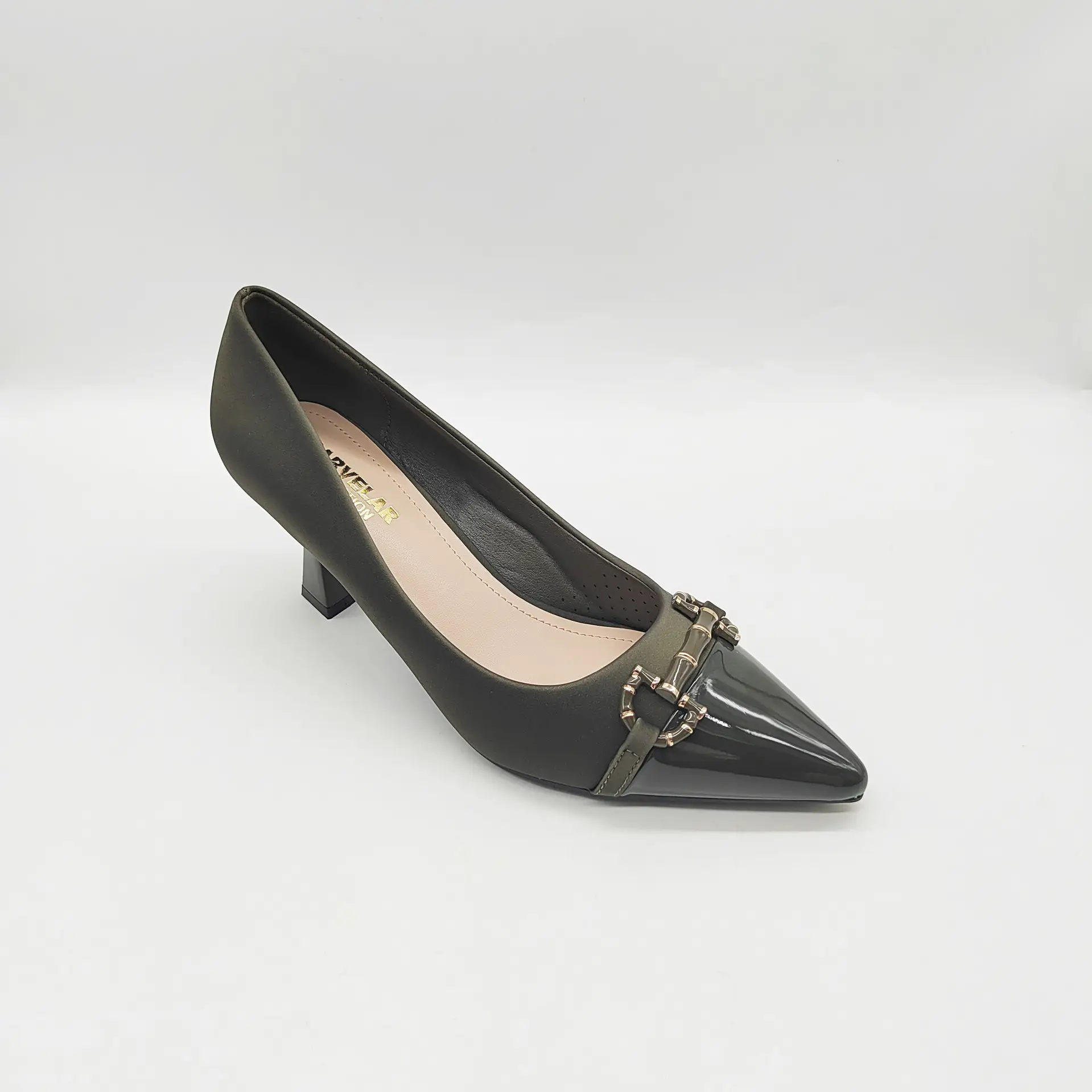 French-style Womens Exquisite Leather Belt-buckle Peep-toe Stiletto Pumps