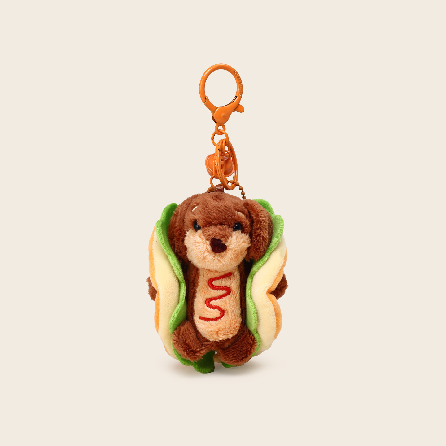 Hot Dog Plush Keychain Pendant