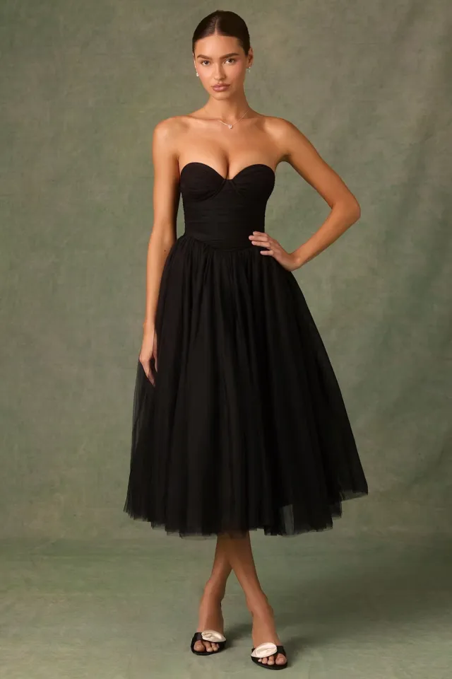 Women's Strapless Tube Top Clothing Dress Black - Shop at LoveMi