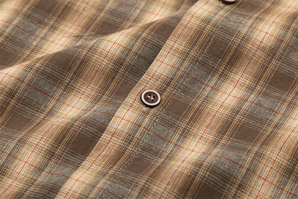 European And American Irregular Colorblock Check Shirt