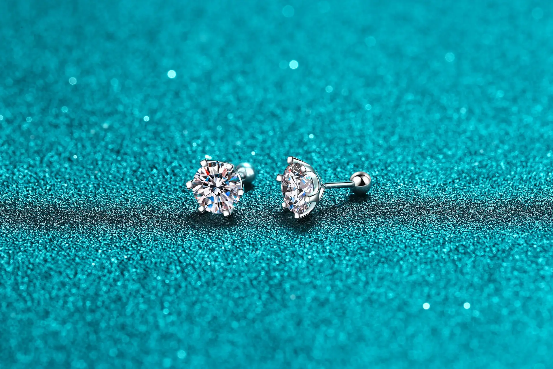 Earrings 925 Sterling Silver High-grade Six-claw Moissanite Earrings