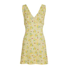 Sleeveless Waist-tight Backless A- Line Skirt - Yellow - View 1