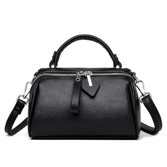 Leather Large Capacity Shoulder Crossbody Bag Black - Shop at LoveMi