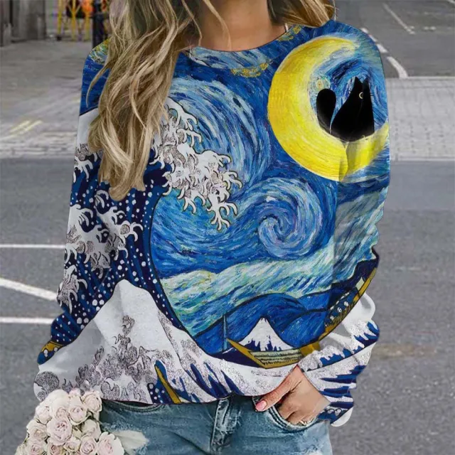 Digital Printing Women's Wansheng Pumpkin Round Neck Sweater Ylj13041 S - Shop at LoveMi