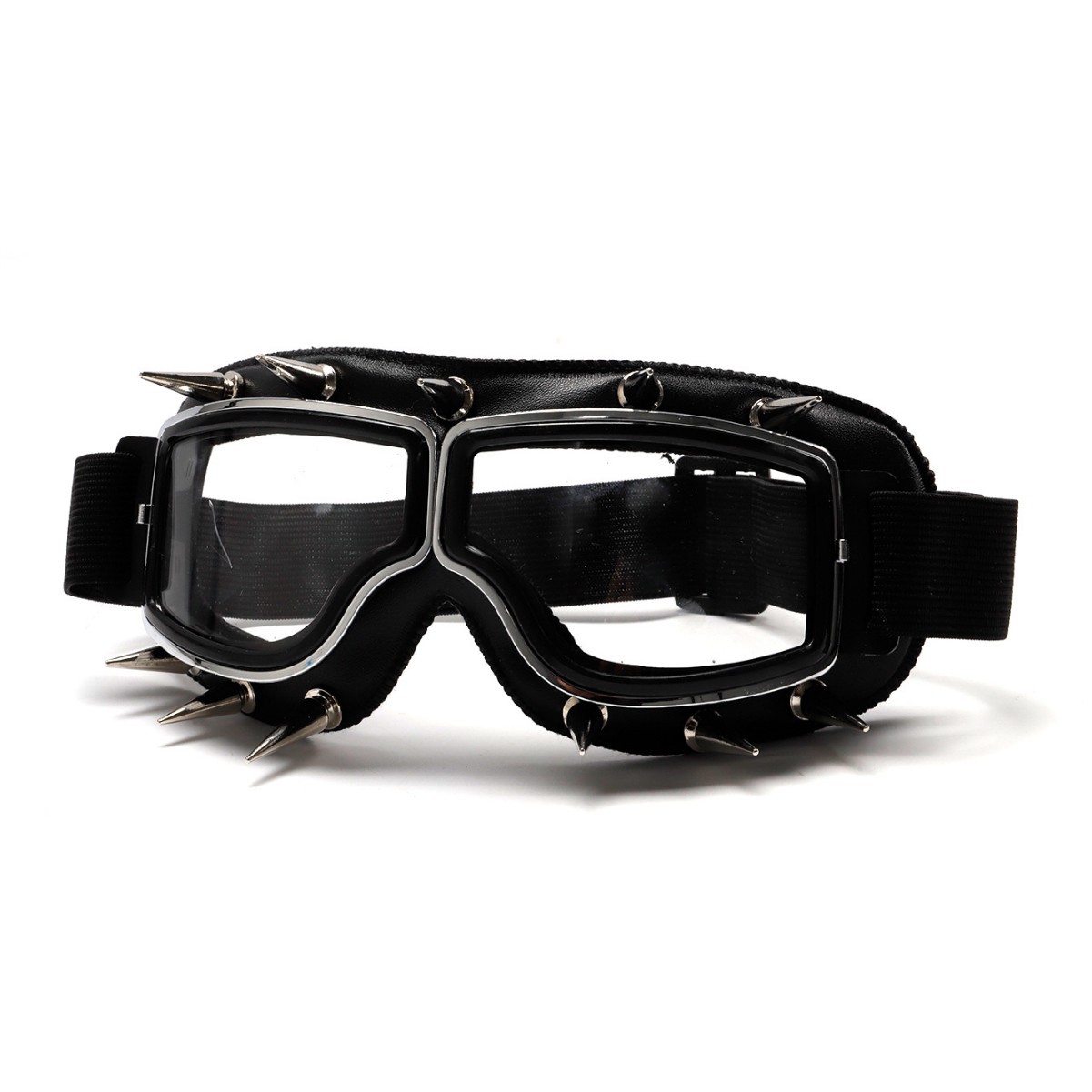 Retro Punk Rivet Windproof Goggles Leather Biker-Style Eyewear