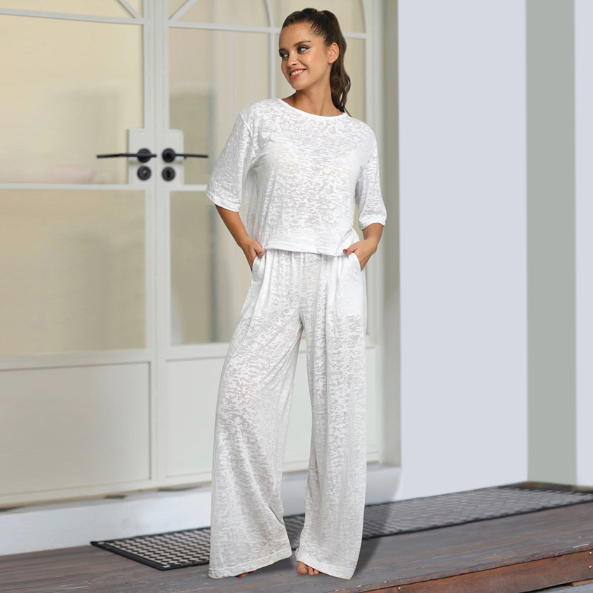 Loose Casual And Comfortable Womens Knit Loungewear Set