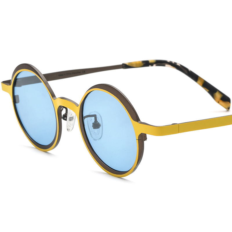 Women's Round Fashion Multi-color Pure Titanium Personalized Sunglasses