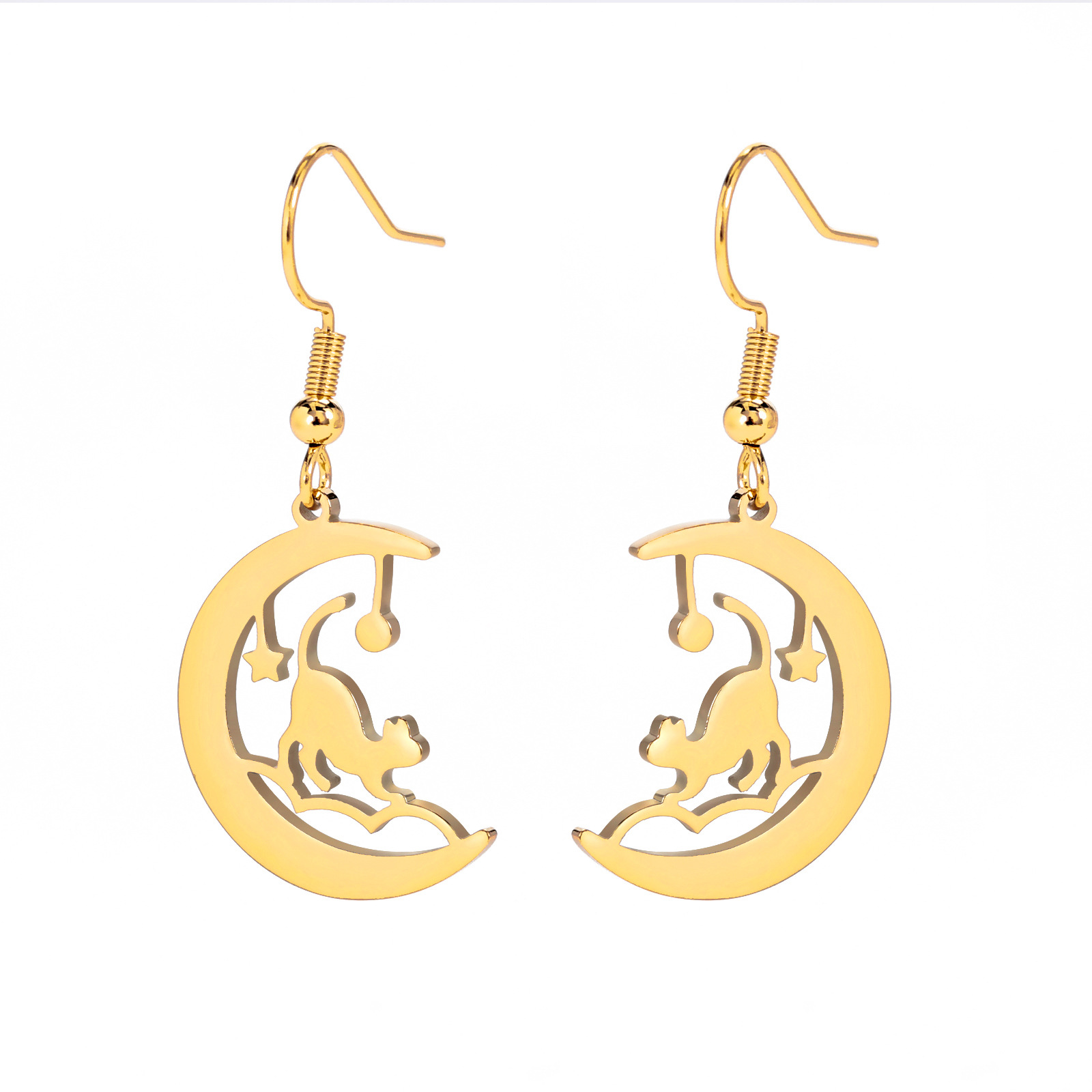 Women's Stainless Steel Animal Cat Earrings