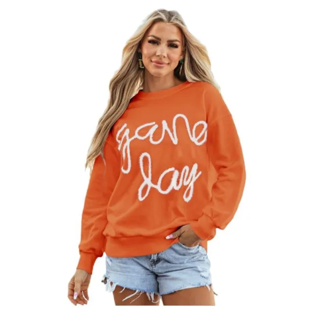Women's Casual All matching Loose Letter Embroidery Top Lc25317536 P7014 S - Shop at LoveMi