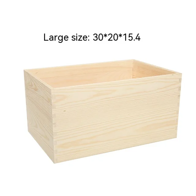 Wooden Storage Box Uncovered Retro Rectangular Sundries Cosmetic Log Without Cover - Shop at LoveMi