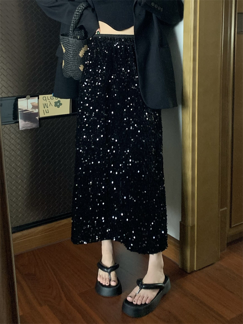 Women's Fashionable Sequins Heavy Industry Skirt