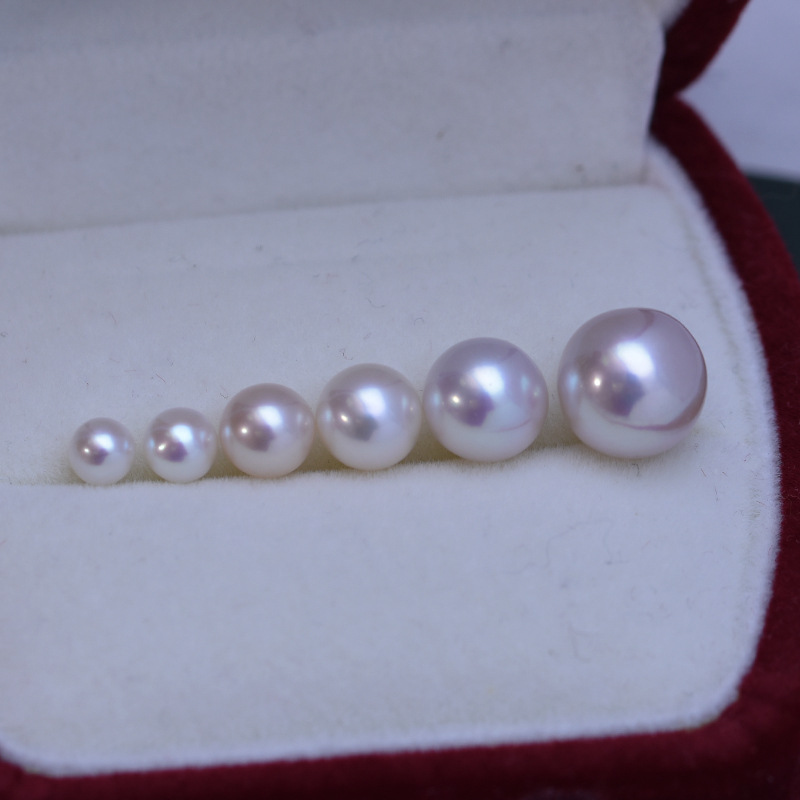 White Perfect Circle Strong Light Fine Micro Flaw Almost Flawless Pearl Bare Pearl — foto 9