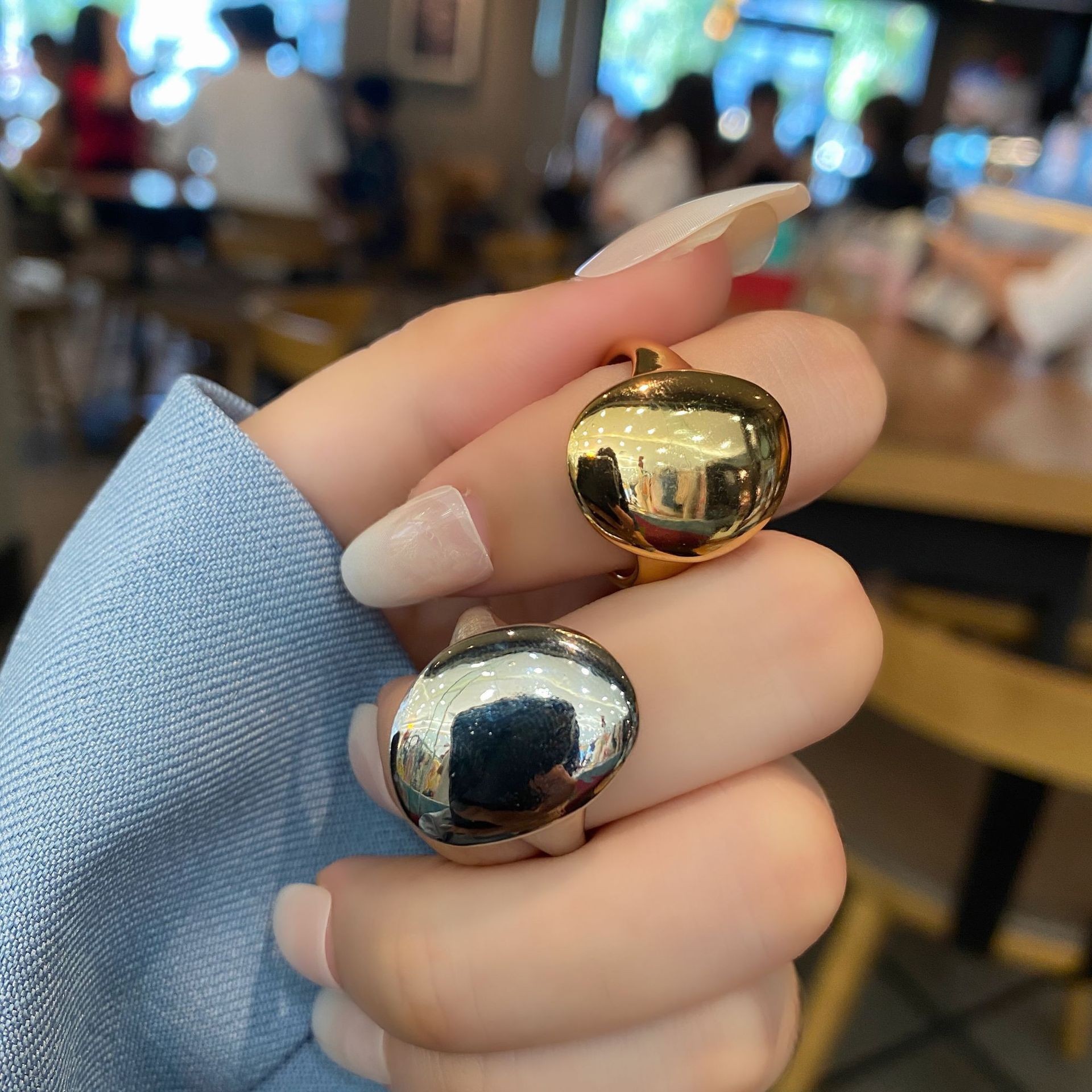 Women's Fashion Shiny Surface Simple All-Match Ring