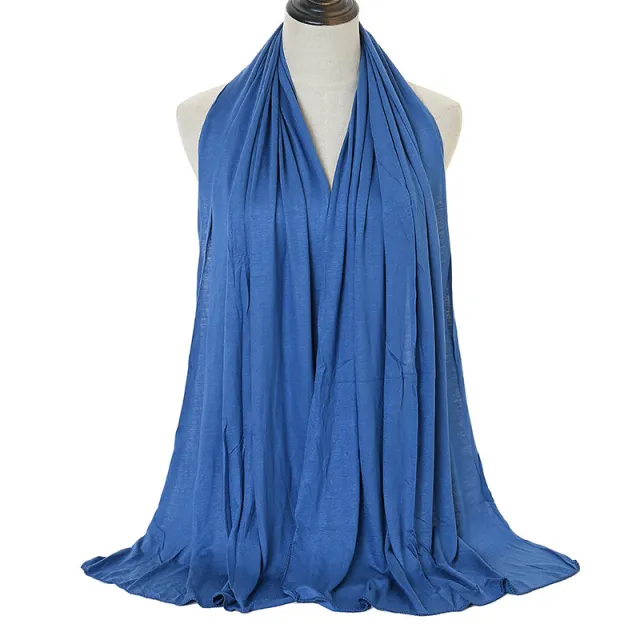 Solid Color Cotton Warm Shawl 21 Denim Blue - Shop at LoveMi