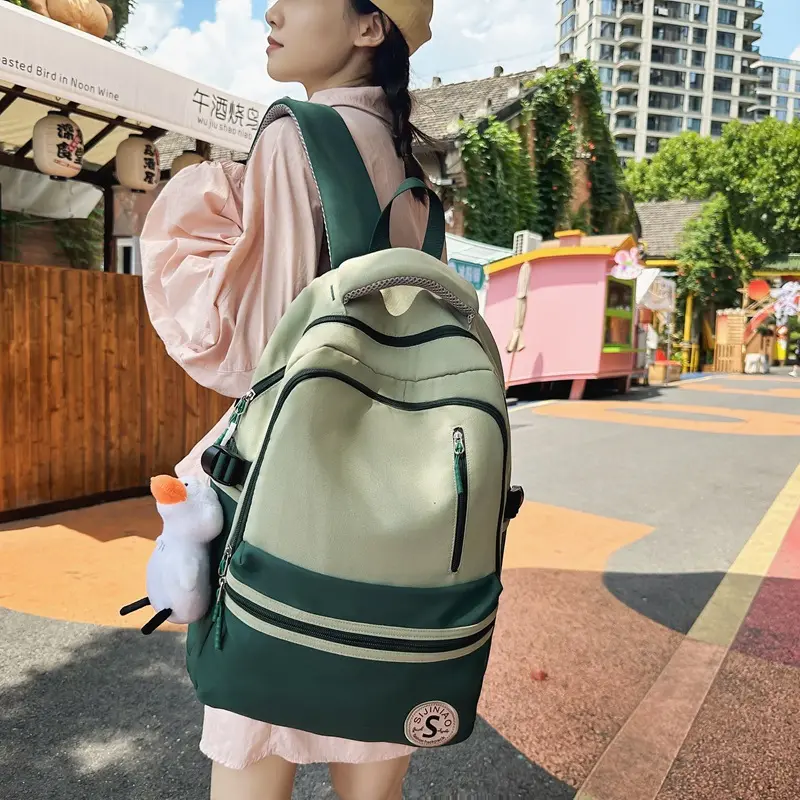 Retro Contrast Color Casual Backpack