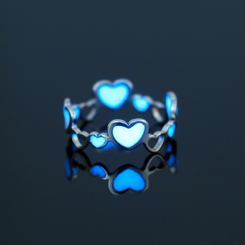 Title 5, Fashion Luminous Love Retro Fluorescent Ring, a...