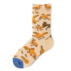 Women's Mid-calf Autumn And Winter 100 Cotton Socks - Flying Bird - View 1