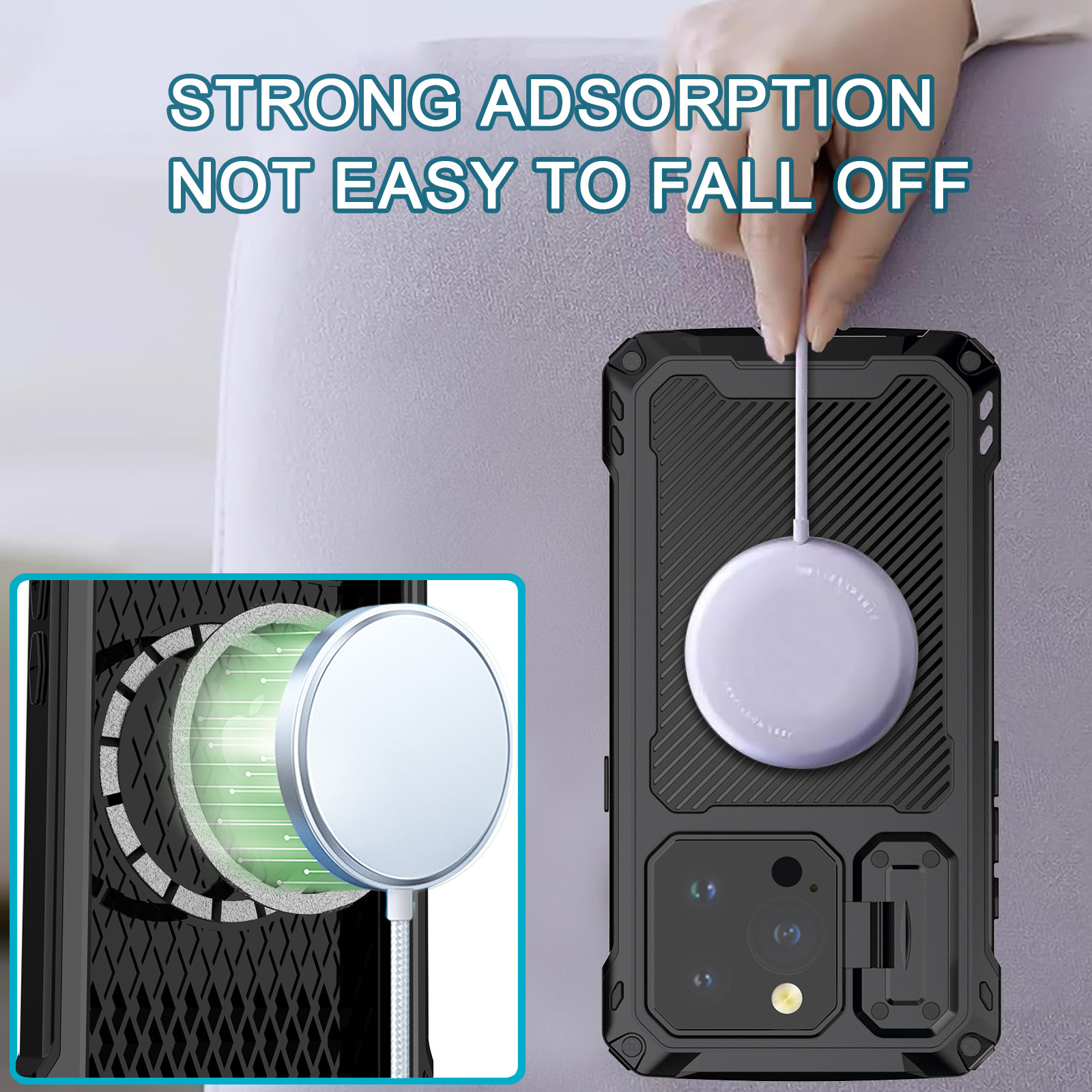 Silver Shield Phone Case With Magnetic Full Cover Lens Protection And Stand 7