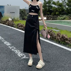 Women's Fashion Gradient Macaron Denim Skirt - Black - View 1