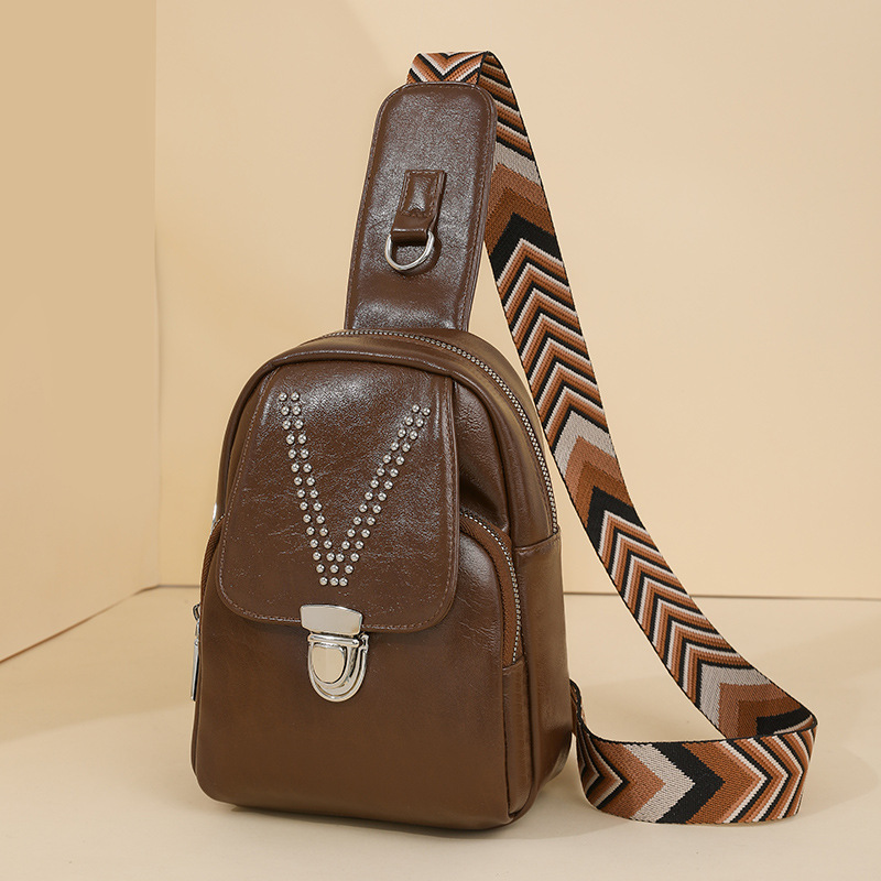 Womens Soft Leather Casual All-Match ShoulderCrossbody Bag