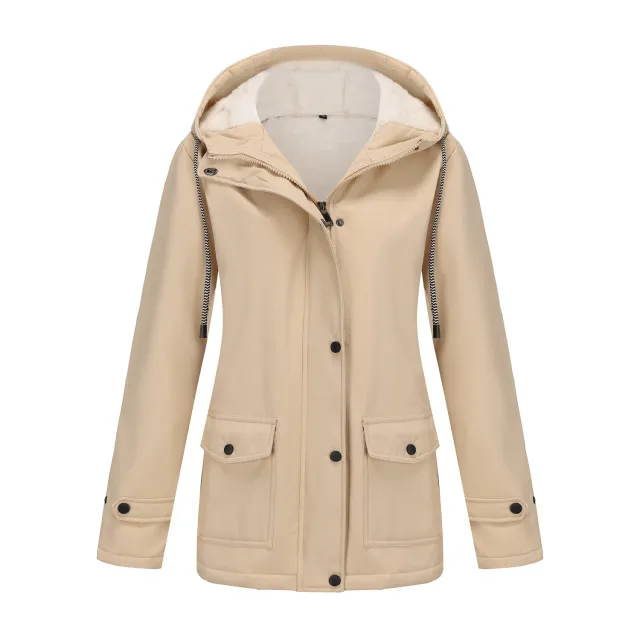 Women's Anorak Composite Fleece lined Waterproof Jacket Apricot - Shop at LoveMi